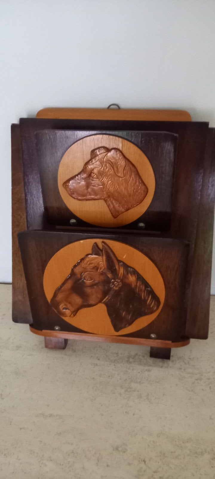 Art Deco Lectuurbak met Dierenkoppen - 42x34 cm, Huis en Inrichting, Ophalen of Verzenden, Gebruikt