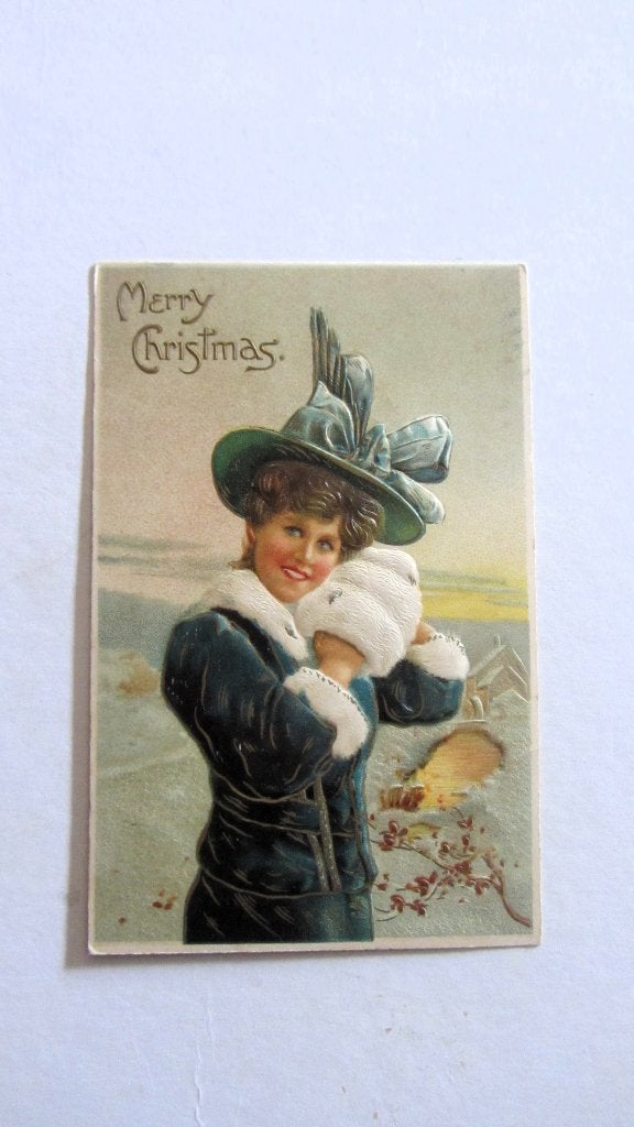 Merry Christmas 1909, Ophalen of Verzenden, Voor 1920, Gelopen, Feest(dag)
