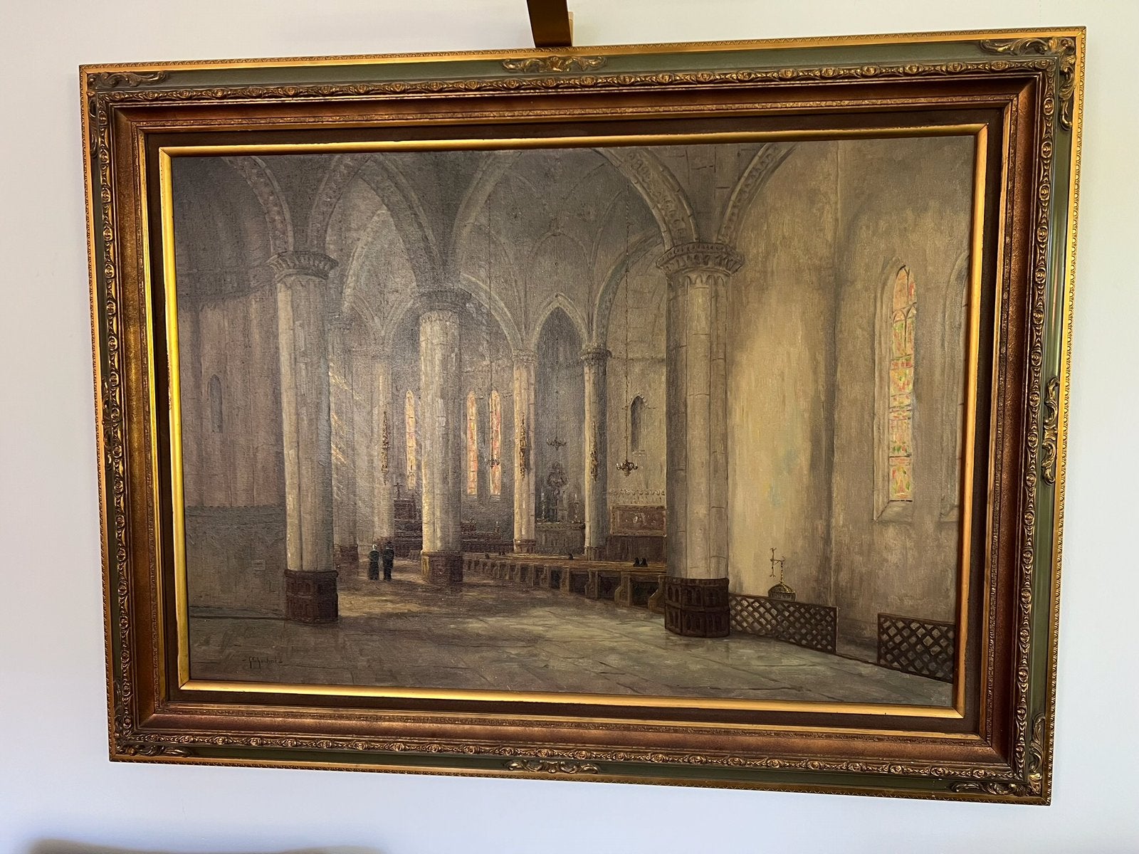 Kerk interieur, Antiek en Kunst, Kunst | Schilderijen | Klassiek, Ophalen