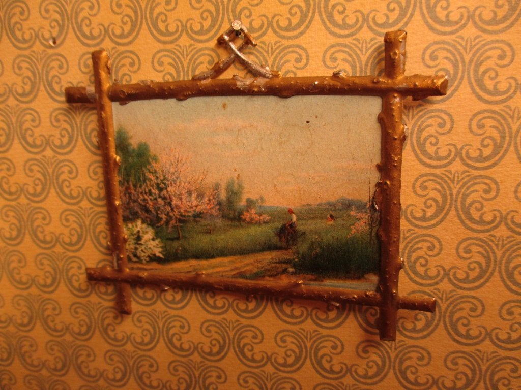 Antiek schilderijtje voor het poppenhuis, Ophalen of Verzenden