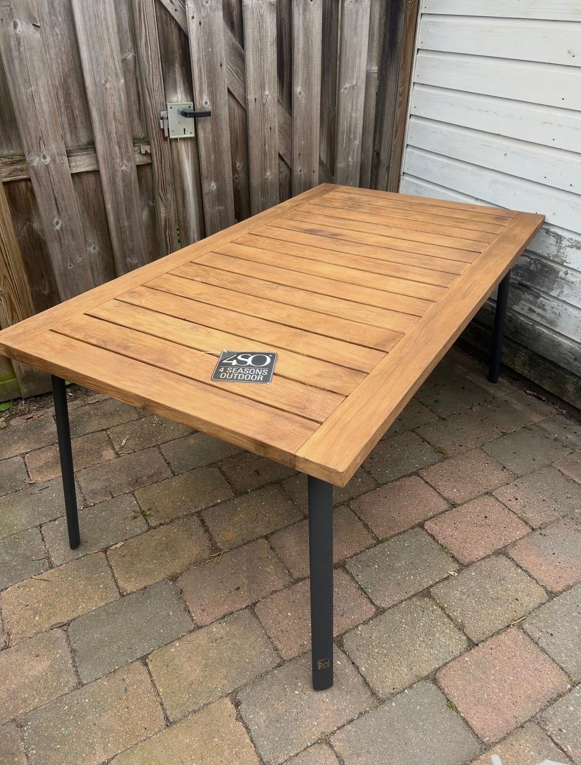 4 seasons outdoor teak tafel Venice 170x95 (antraciet poten), Tuin en Terras, Ophalen, Nieuw, Rechthoekig, Teakhout