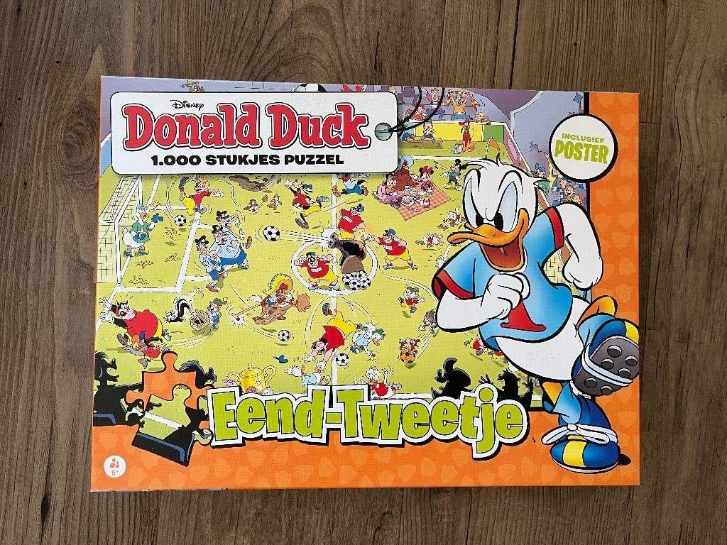 Puzzel voetbal Donald Duck, Ophalen, 500 t/m 1500 stukjes, Zo goed als nieuw, Legpuzzel
