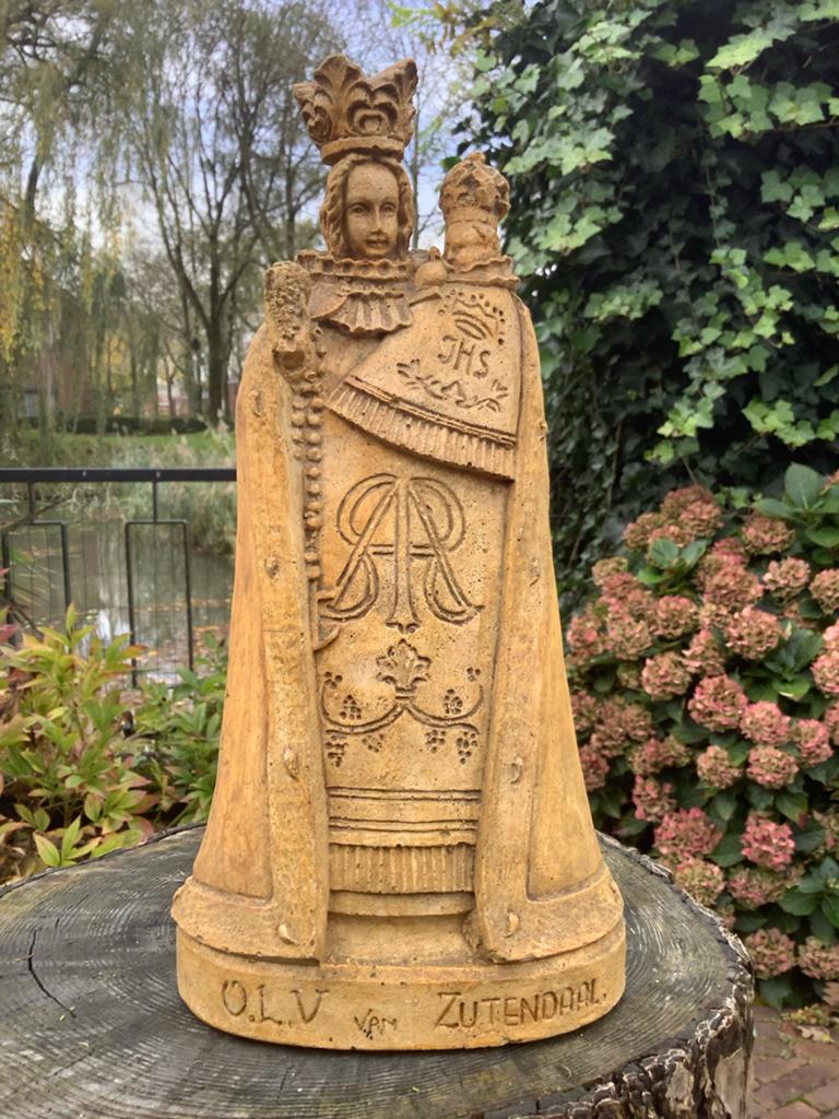 Antiek Gipsen Mariabeeld ❤️ O.L.V. van Zutendaal, Ophalen of Verzenden