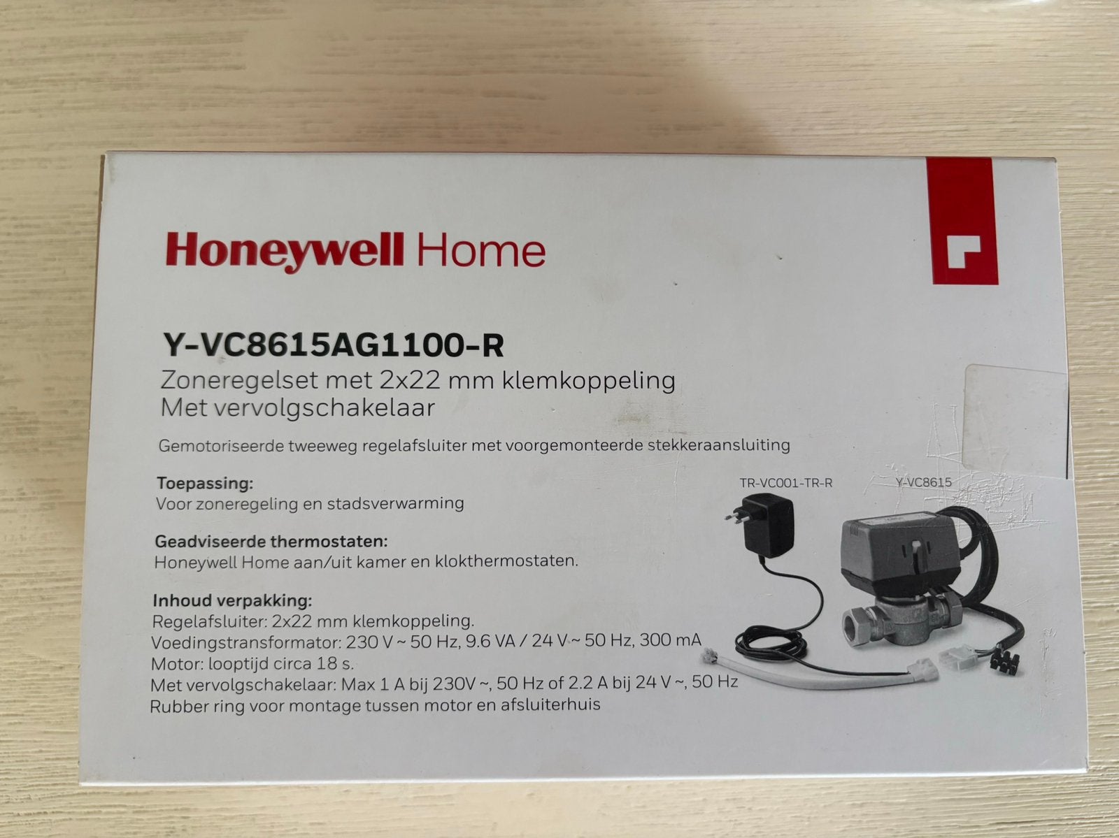 Honeywell zoneregelset Y-VC8615AG1100-R 22 mm knel NIEUW, Minder dan 30 cm, Overige typen, Nieuw, Minder dan 60 cm
