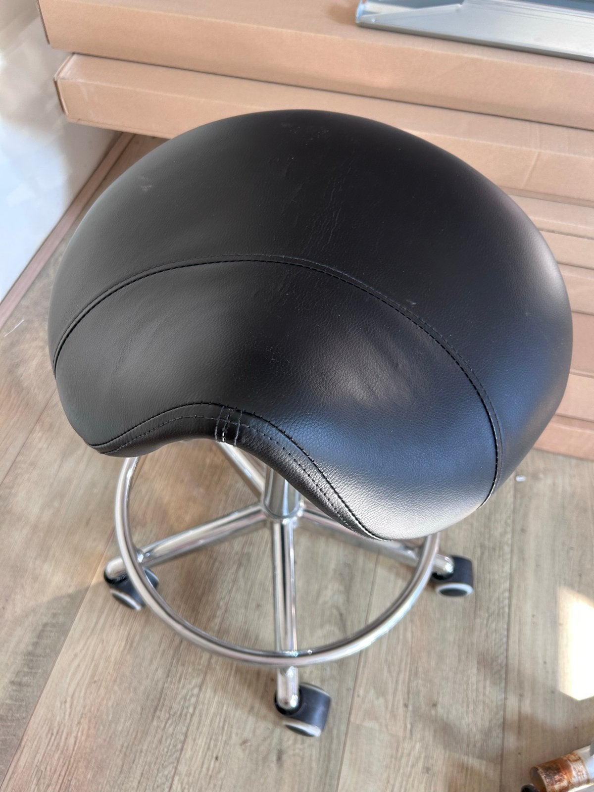 Ergonomische Zadelkruk met Wieltjes - Zwart, Ophalen, Gebruikt, Zwart, Bureaukruk