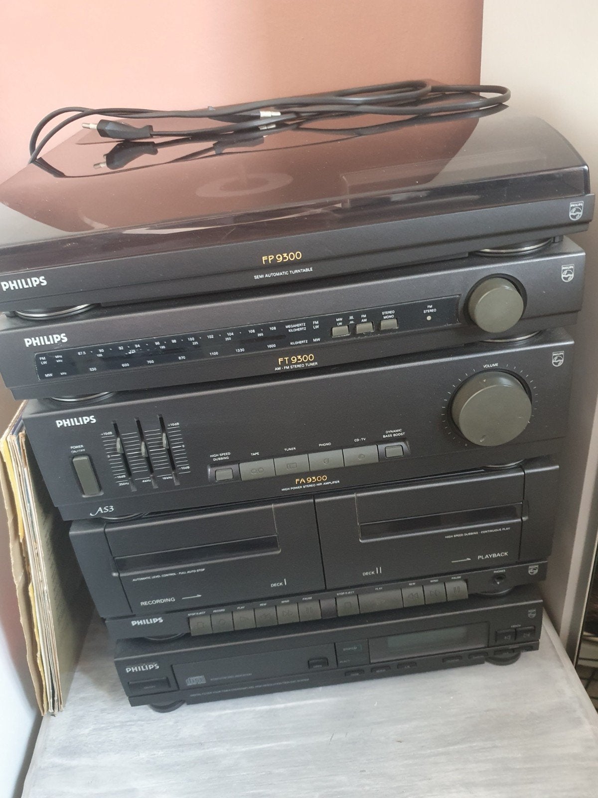 Philips Stereo Set met Platenspeler, Cassettedeck, CD  Tuner, Ophalen, Philips, Gebruikt, Cassettedeck