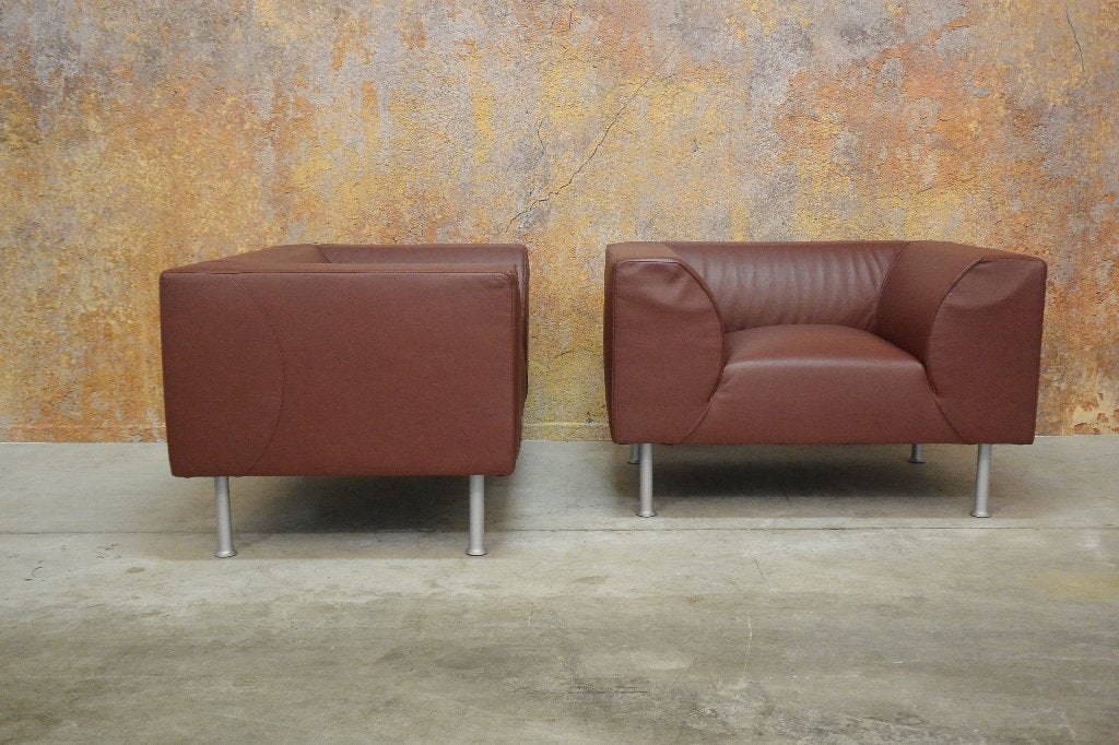 ZGAN leren Montis Nindes design fauteuil/loveseat, Montis, Montis, 75 tot 100 cm, Ophalen of Verzenden