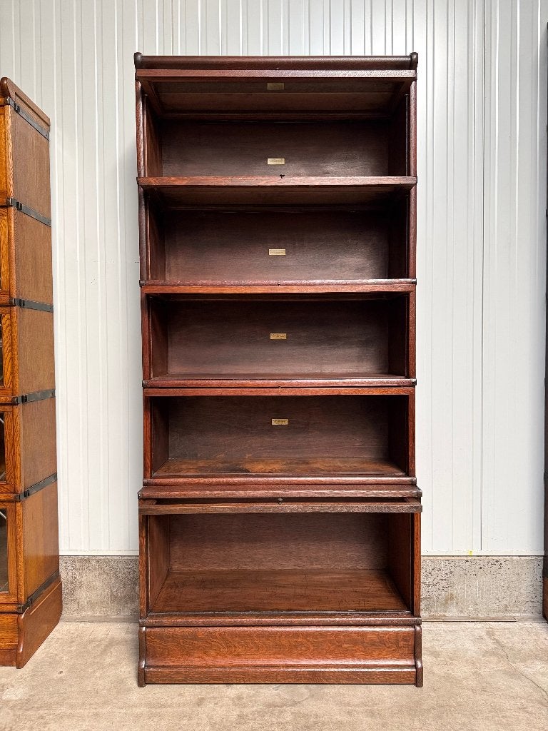 originele Globe Wernicke antieke BOEKENKAST VITRINEKAST 1900, Eikenhout, Met deur(en), Zo goed als nieuw, 150 tot 200 cm