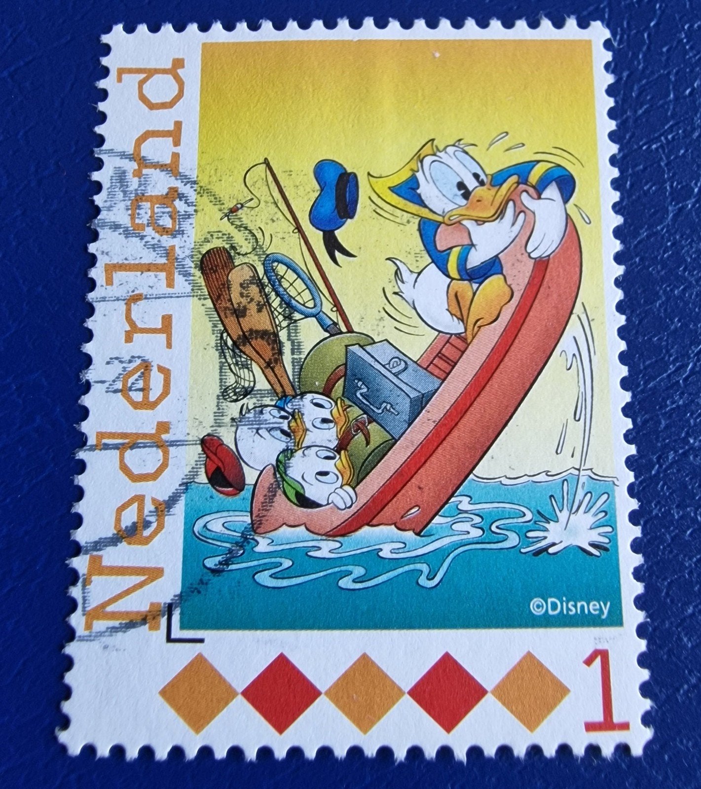kv1262 Donald Duck persoonlijke postzegel - boot, Postzegels en Munten, Postzegels | Nederland, Ophalen of Verzenden, Na 1940