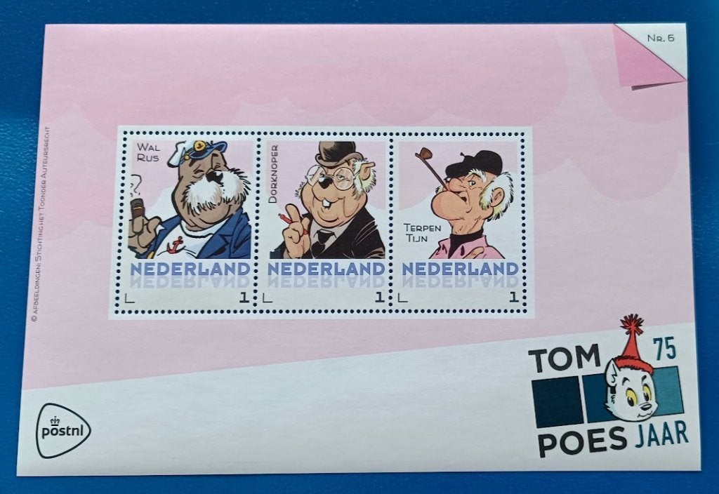 Postset 6 Tom Poes 75 jaar - Wal Rus, Verzenden, Na 1940, Postfris
