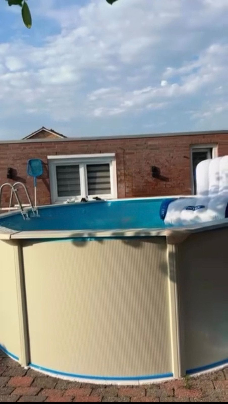 Zwembad met stalen wand, Tuin en Terras, Zwembaden, Ophalen, Rond, 300 cm of meer, Zo goed als nieuw