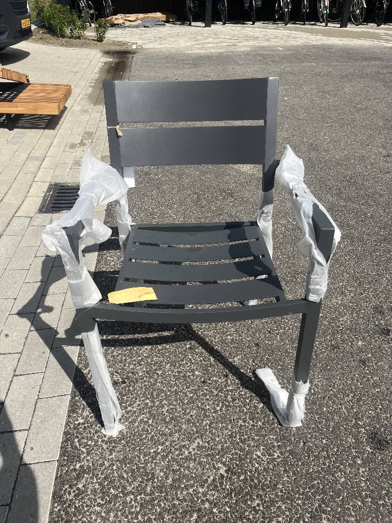 Stapelbare tuinstoel Delia | Antraciet | Aluminium | Brafab, Ophalen, Zo goed als nieuw, Aluminium, Stapelbaar