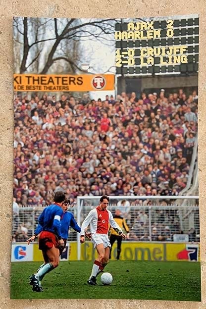 Org foto 20x30cm terugkeer J Cruijff Ajax-Haarlem 06-12-1981, Verzenden, Nieuw, Ajax, Poster, Plaatje of Sticker