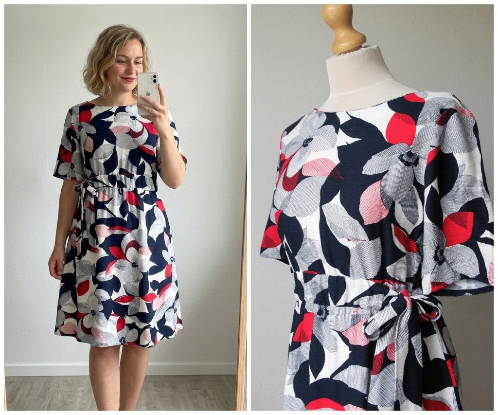 Mademoiselle Yeye - prachtige jurk blauw wit - maat S, Kleding | Dames, Zo goed als nieuw, Maat 36 (S), Mademoiselle Yeye, Boven de knie