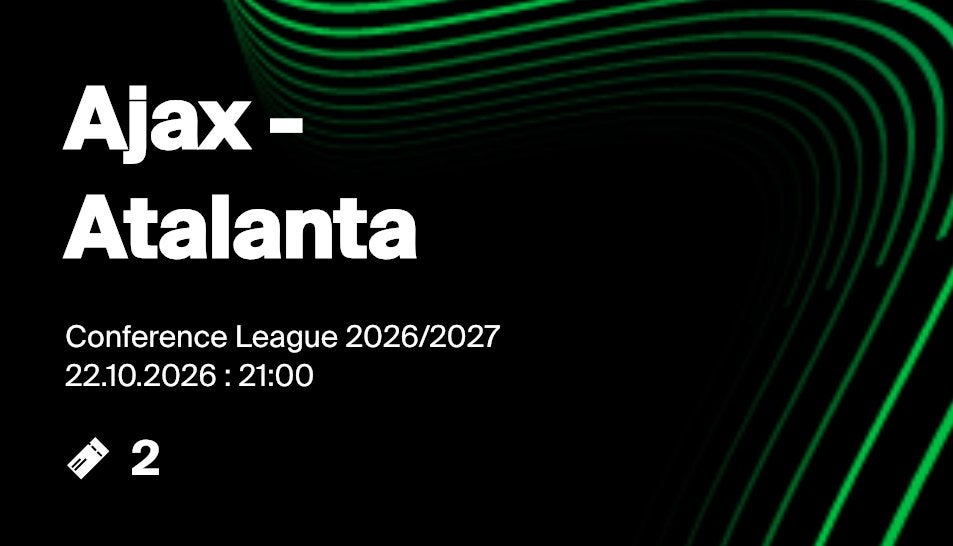 Ajax - Atalanta, Tickets en Kaartjes, Twee personen, Oktober, Europa of Champions League