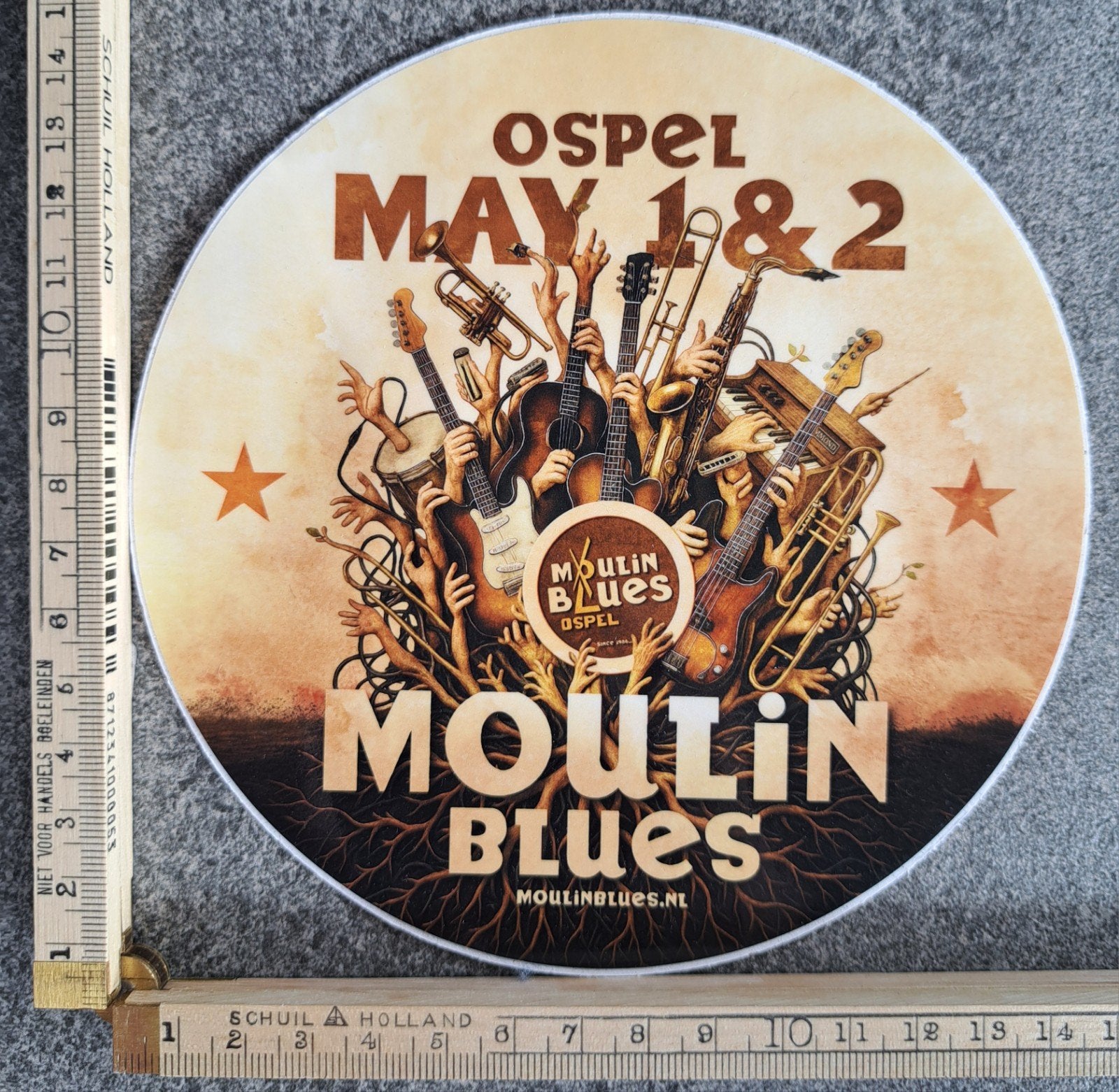 Promotie sticker  voor het Moulin Blues Festival in Ospel., Ophalen of Verzenden, Nieuw