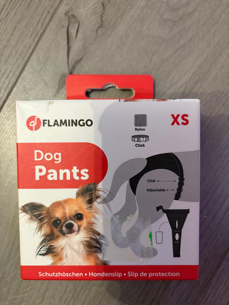 Dogpants, loopsheidbroekje xs zwart flamingo, Dieren en Toebehoren, Honden-accessoires, Ophalen of Verzenden, Zo goed als nieuw