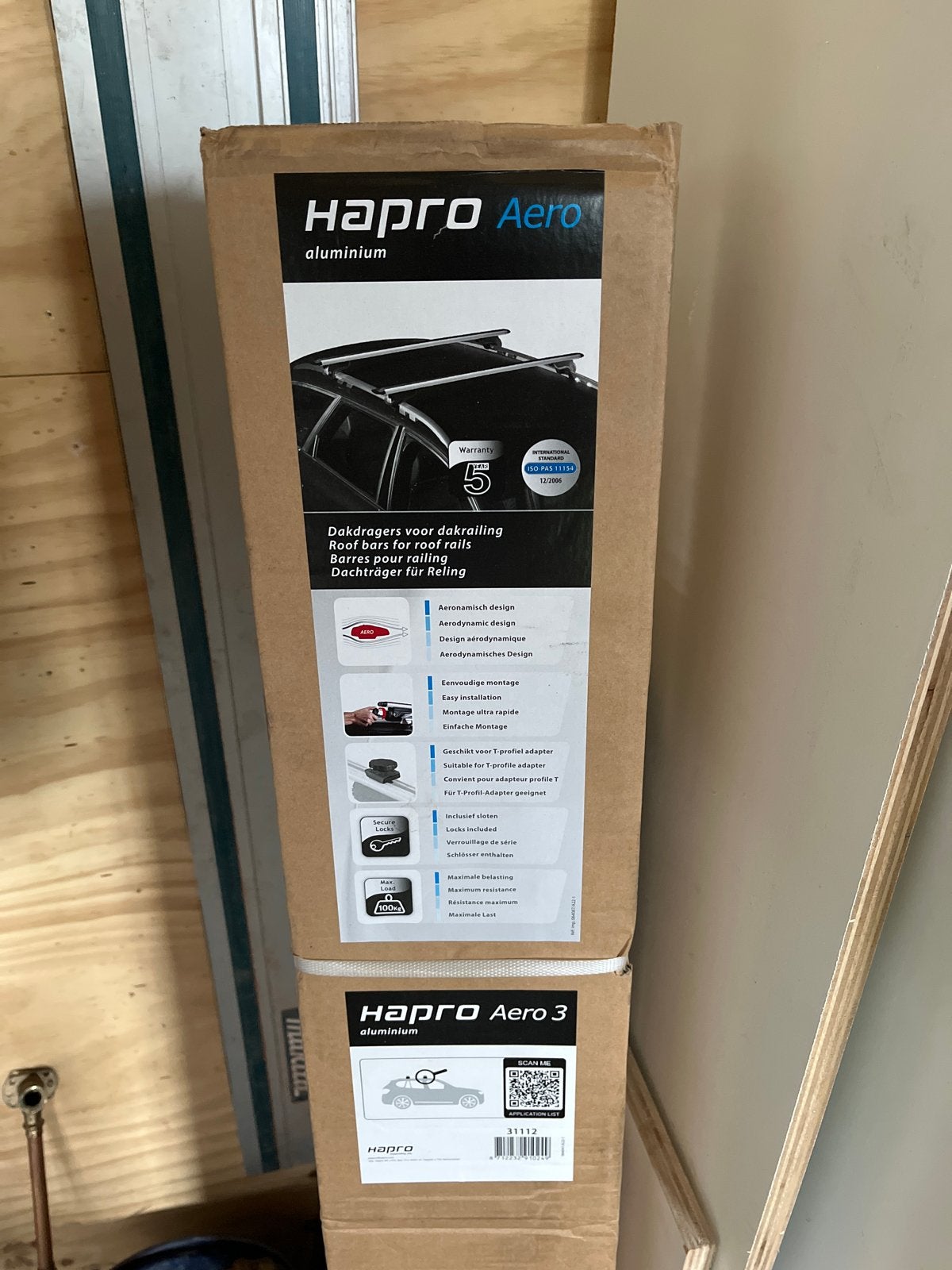Hapro Aero Aluminium Dakdragers voor Dakrailing, Auto diversen, Ophalen of Verzenden, Nieuw
