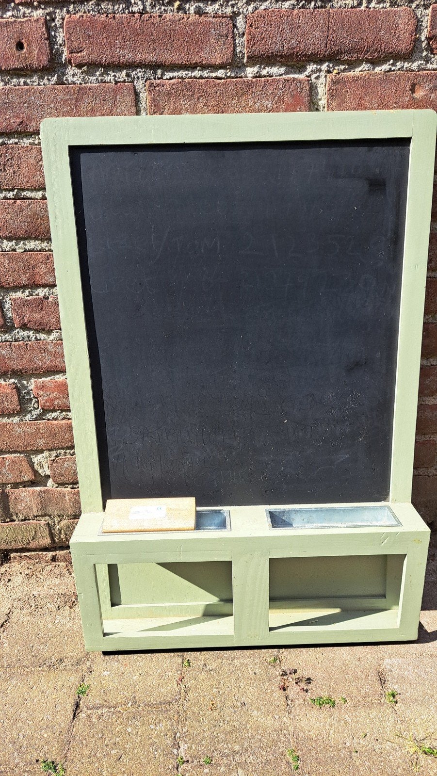 IKEA LUNS Krijtbord met opbergvakken, groen, Ophalen, Groen, Hout, Gebruikt