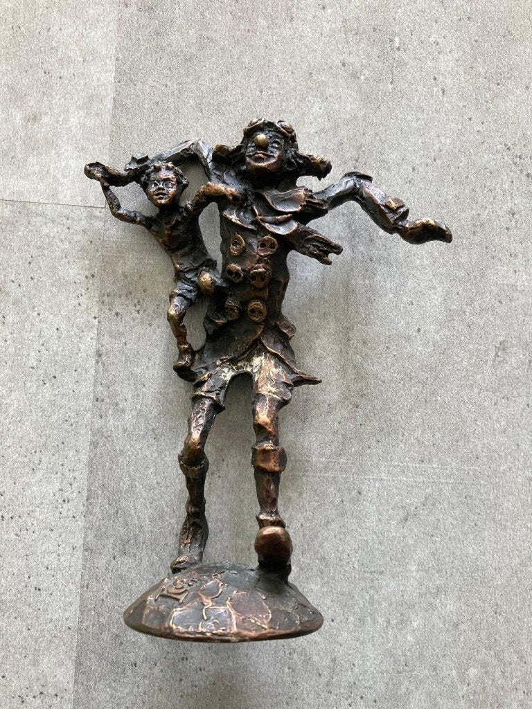 Bronzen beeldjes clinic clowns, Ophalen of Verzenden, Brons