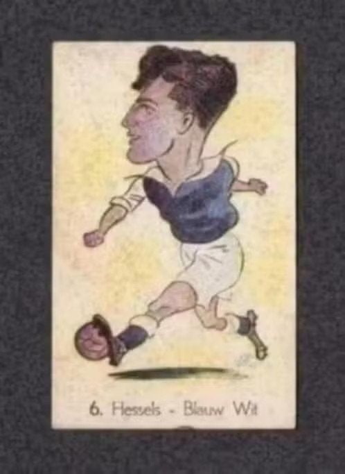Voetbalplaatje Hessels Blauw Wit 1949 Amsterdam, Ophalen of Verzenden, Zo goed als nieuw