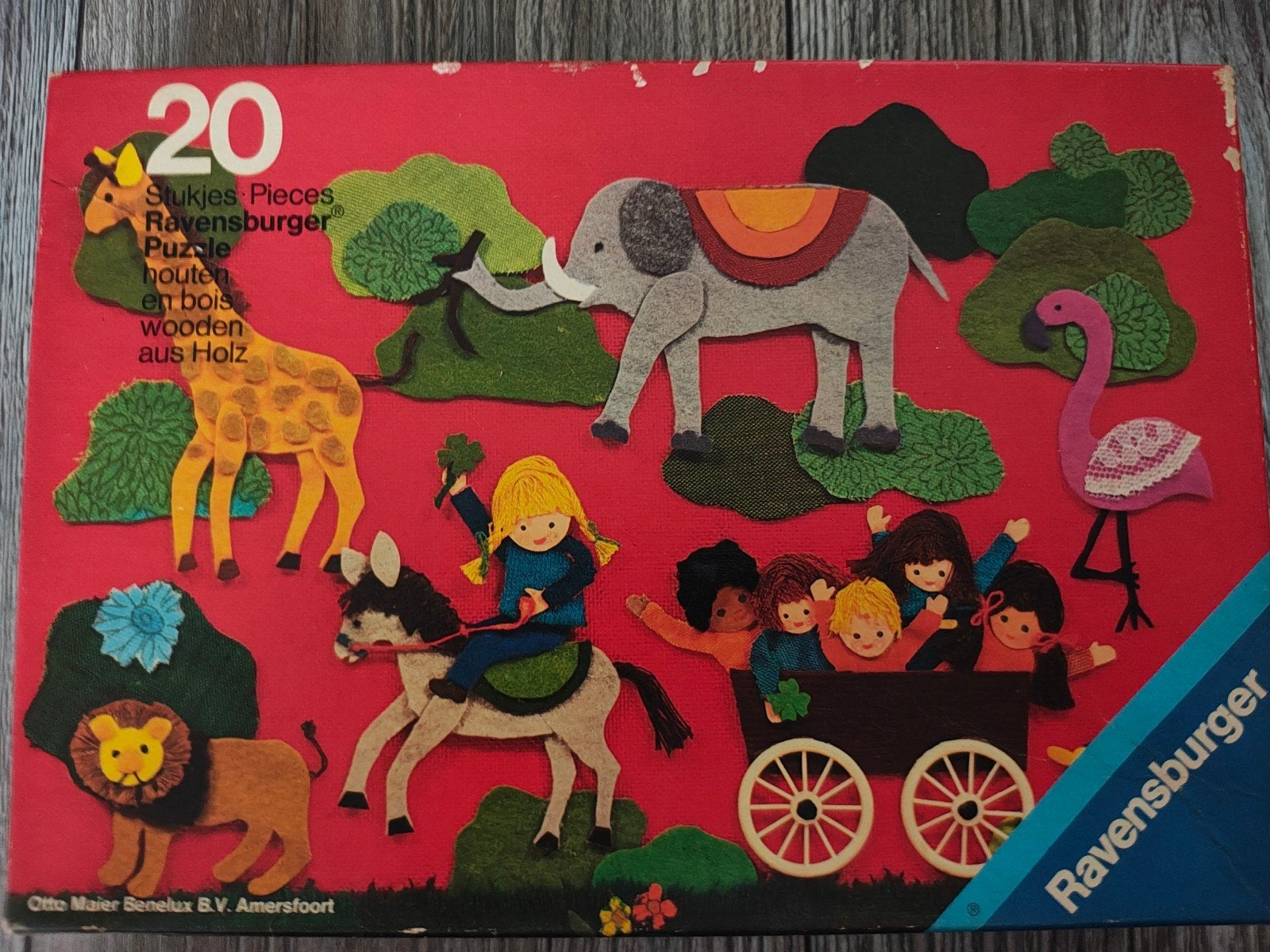 Vintage Ravensburger puzzel jaren 70 - 20 stukjes, 2 tot 4 jaar, Gebruikt, 10 tot 50 stukjes, Ophalen of Verzenden