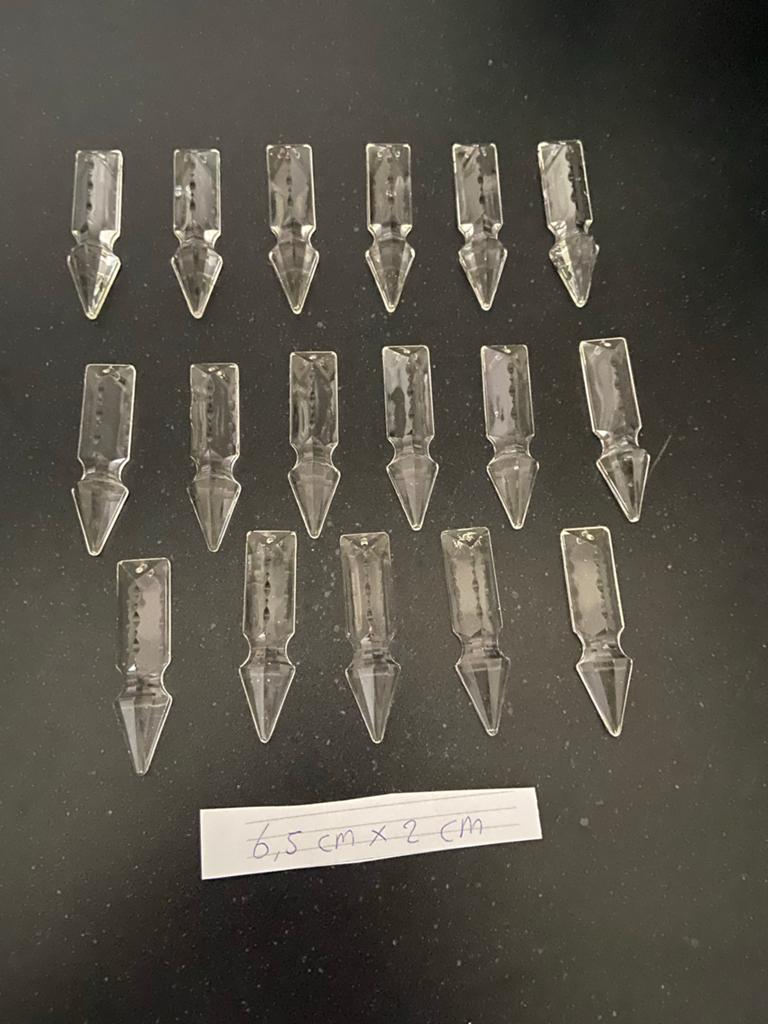 Kristallen pegels / torpedoprisma's voor kroonluchter, Antiek en Kunst, Antiek | Glas en Kristal, Ophalen of Verzenden