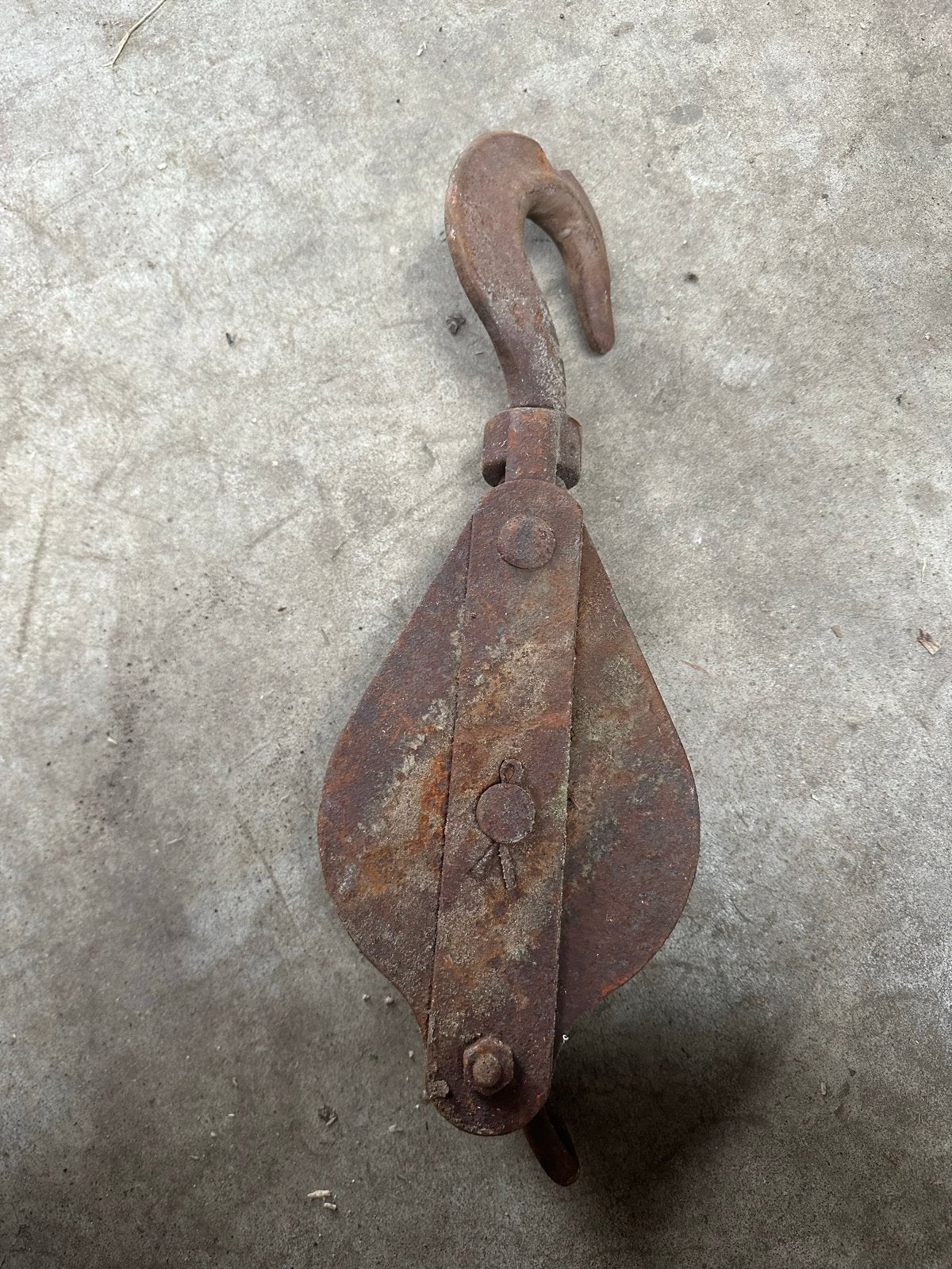 Antieke Katrol met Haak - Rustiek en Decoratief, Ophalen of Verzenden