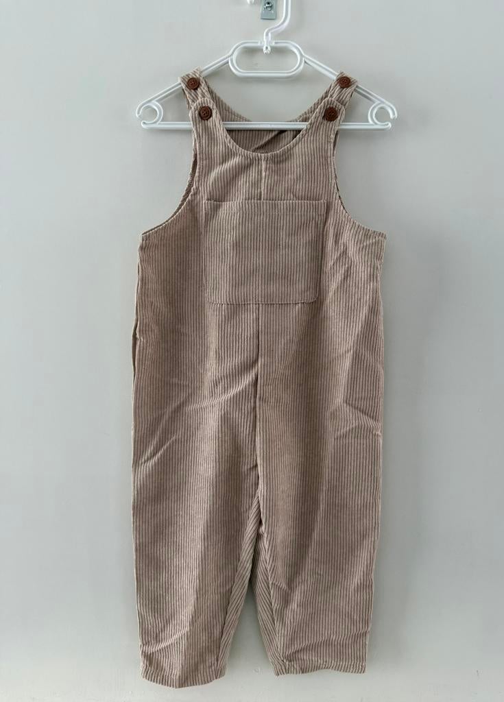 Tuinbroek corduroy beige lange salopette nieuw 92/98, Kinderen en Baby's, Kinderkleding | Maat 98, Ophalen of Verzenden, Nieuw
