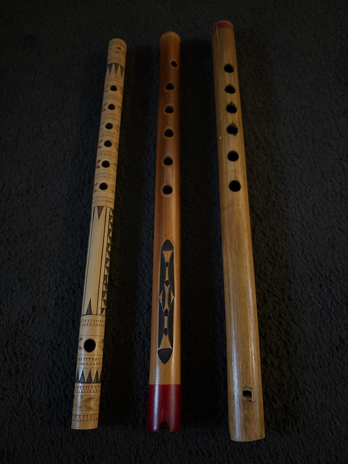 Set van 3 traditionele fluiten (Quena, Bansuri-stijl), Ophalen, Gebruikt, Houtblazer