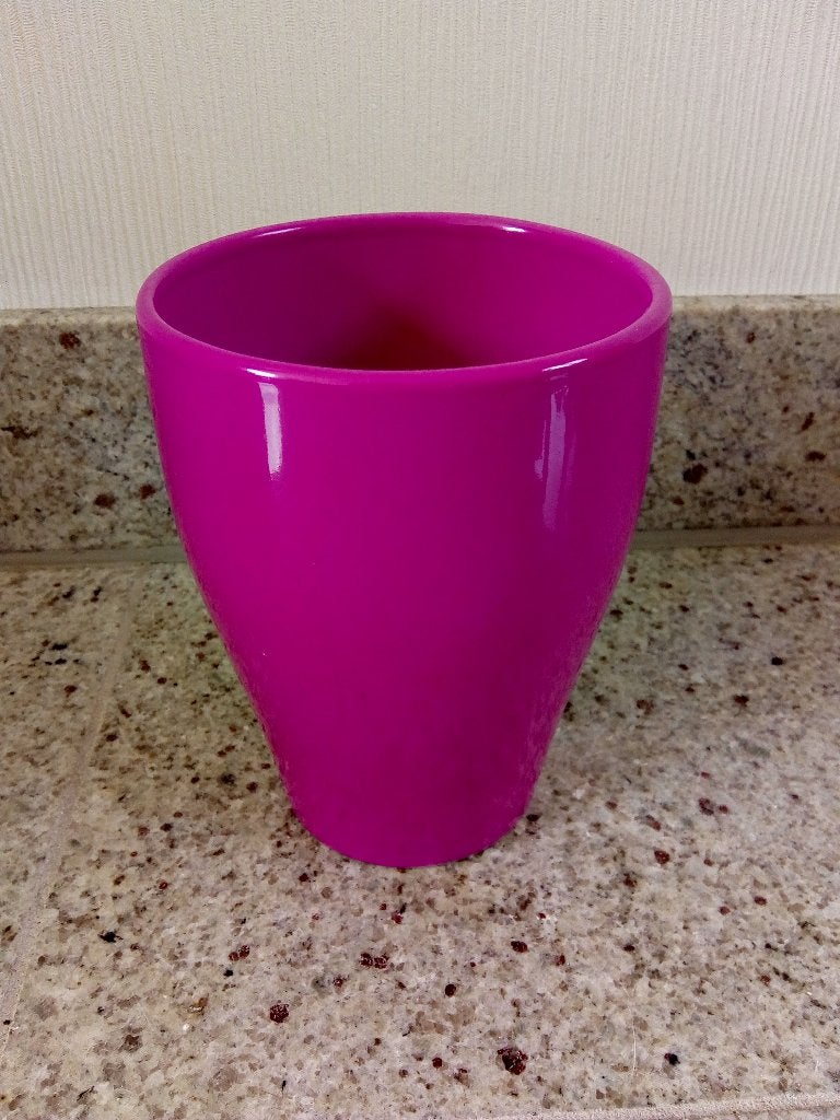 Roze bloempot, Gebruikt, Rond, Ophalen of Verzenden, Aardewerk