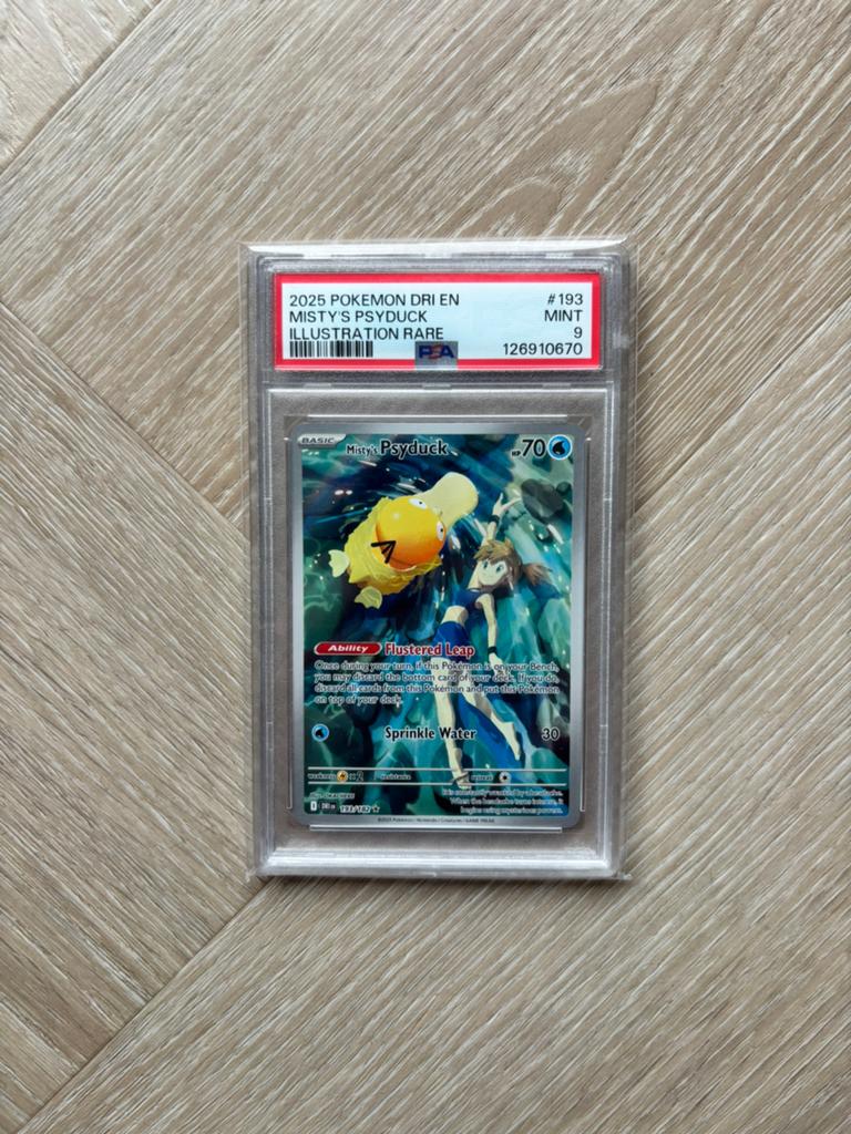 PSA 9 Misty’s Psyduck Illustration Rare #193, Ophalen of Verzenden, Zo goed als nieuw