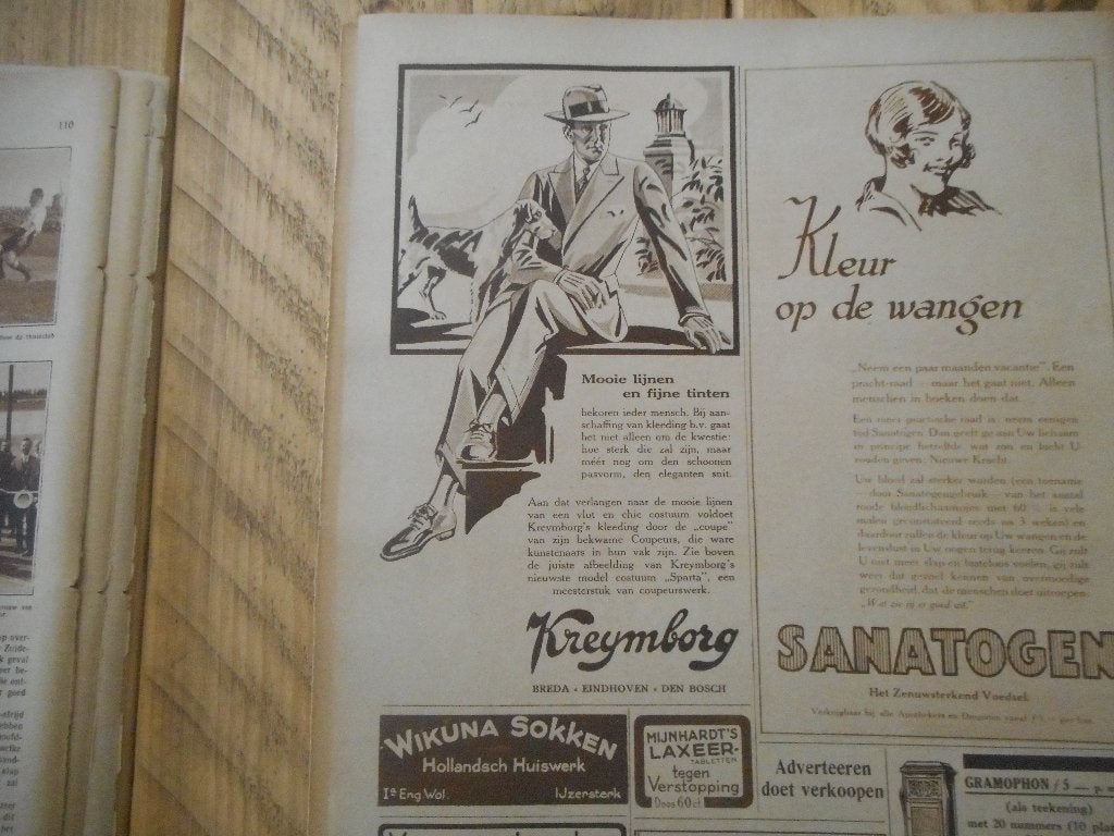 Kreymborg. 4 Advertenties. 1928., Ophalen of Verzenden, Gebruikt, Overige typen