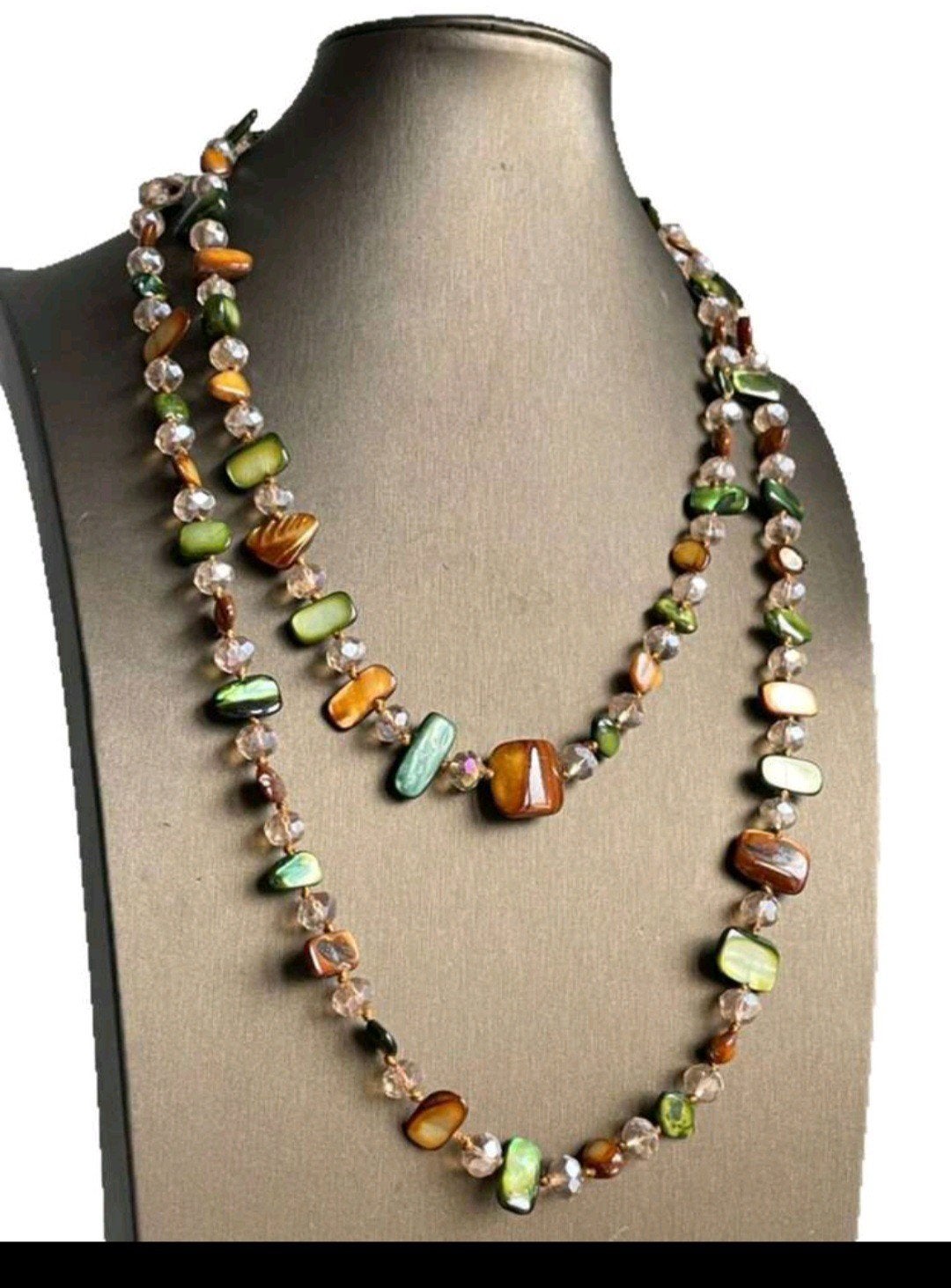 kleurrijke ketting met natuurlijke stenen en kristall, Sieraden, Tassen en Uiterlijk, Kettingen, Met kristal, Overige kleuren