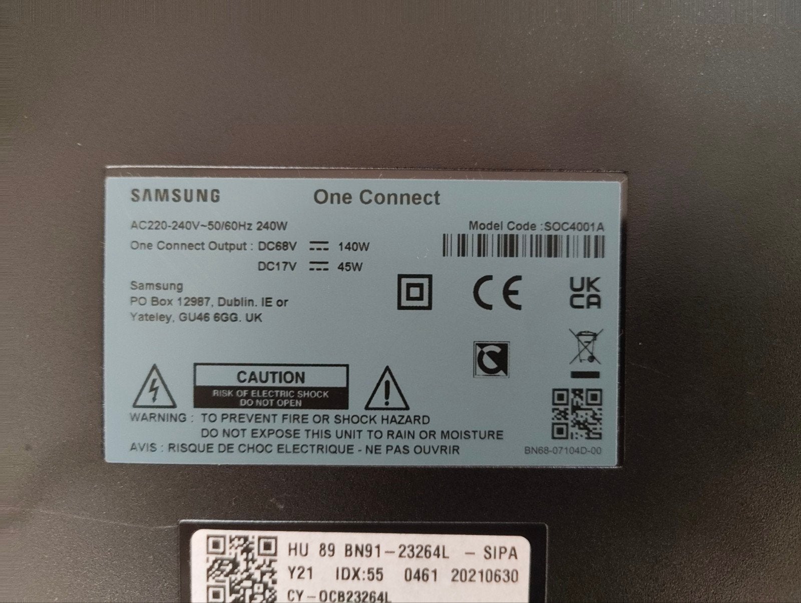Samsung Slim One Connect Box SOC4001A + Kabel (voor QE55QN95, Ophalen of Verzenden, Gebruikt