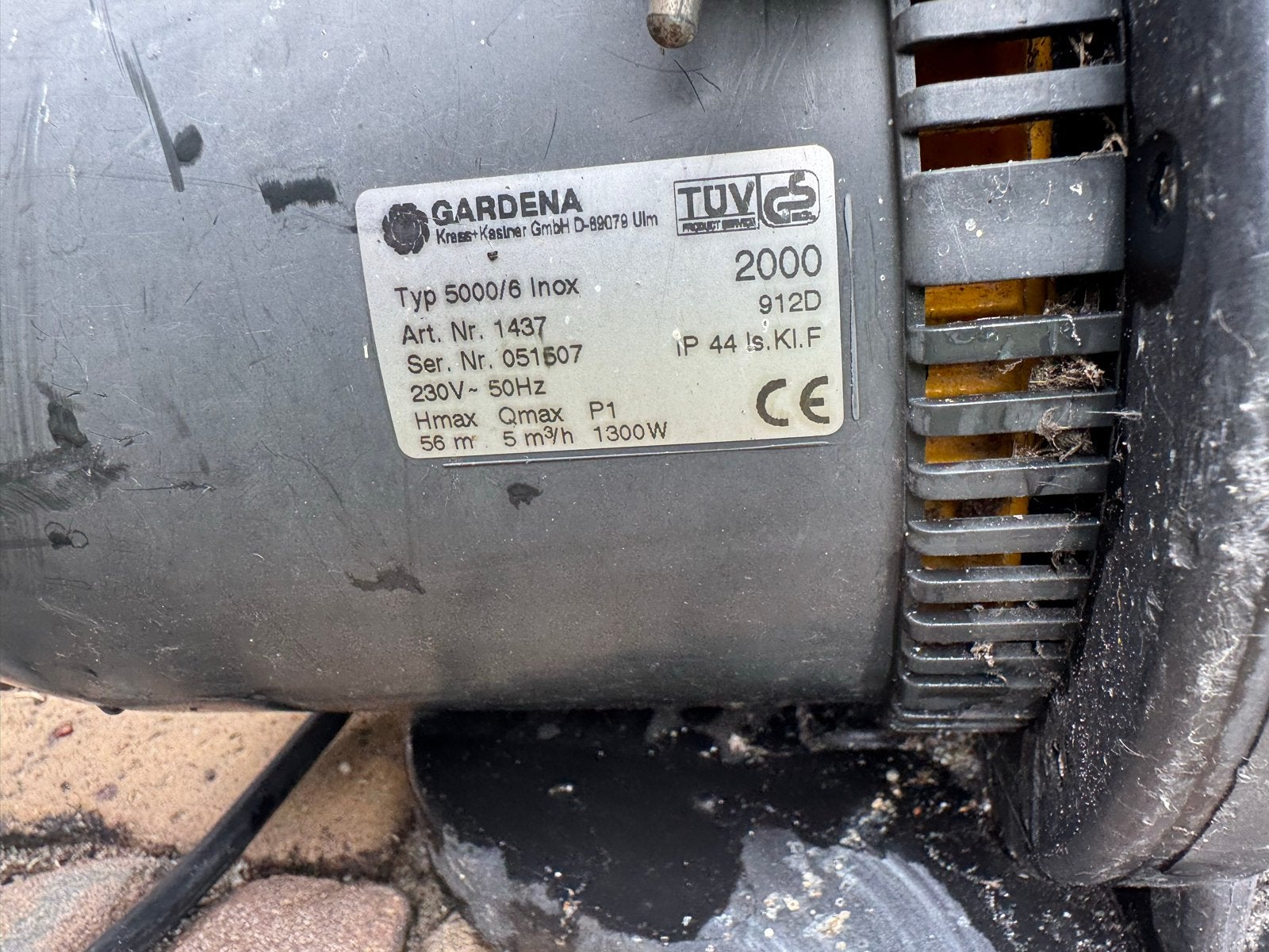 Gardena Type 5000/6 Inox Hydrofoorpomp, Ophalen of Verzenden, Gebruikt, Elektrisch, Hydrofoorpomp