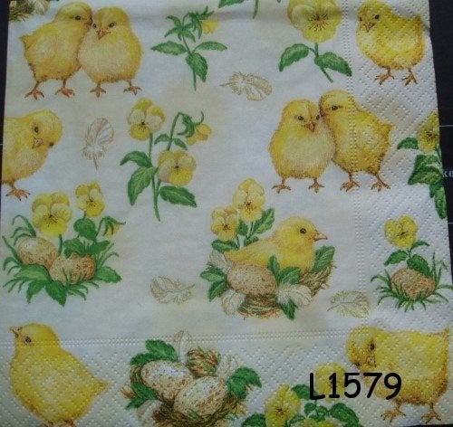 Servetten decoupage/bullet journal * kuikentjes L1579, Verzenden, Nieuw