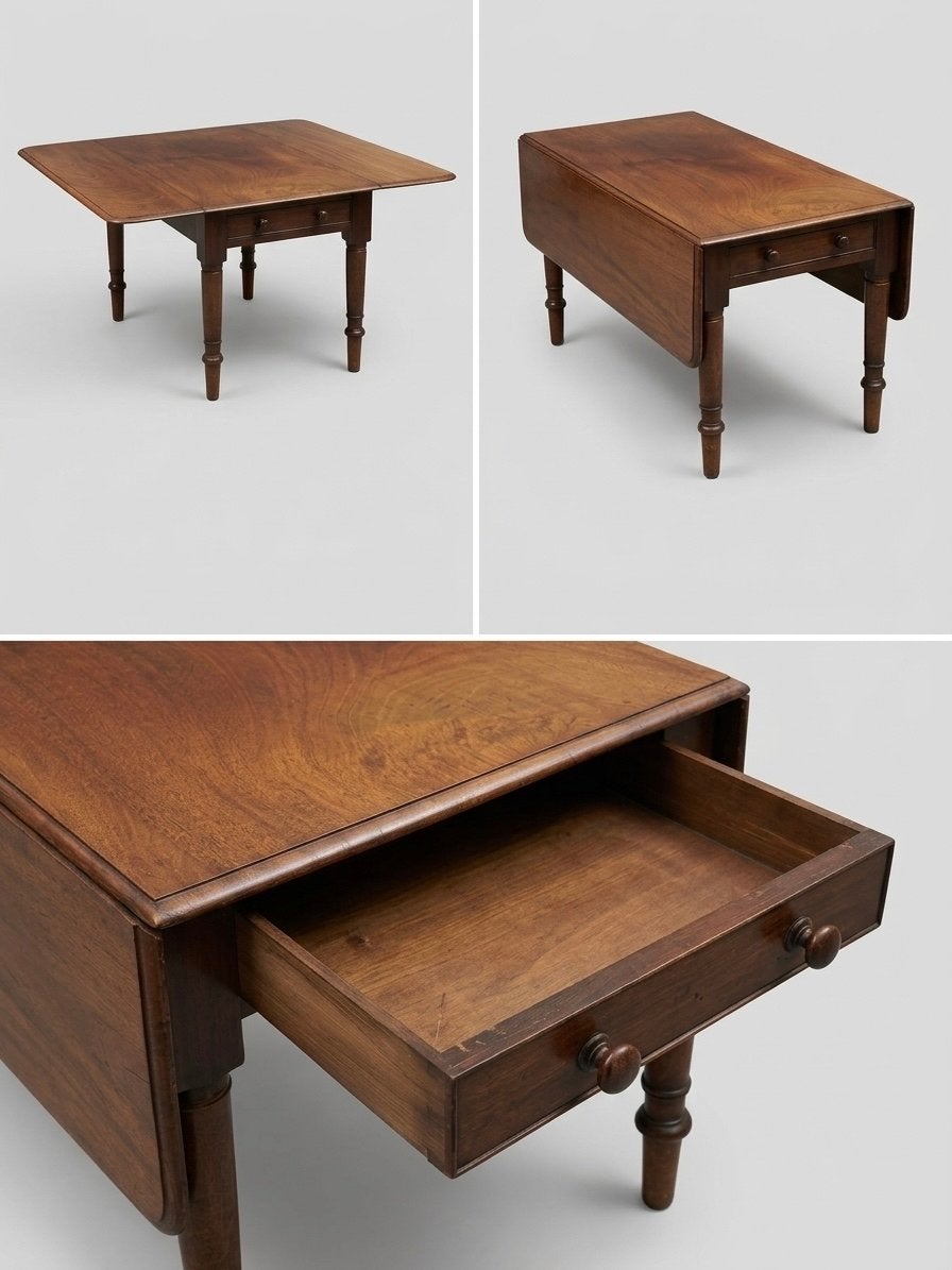 Antieke Engelse mahonie bijzettafel uitklapbaar, Antiek en Kunst, Ophalen