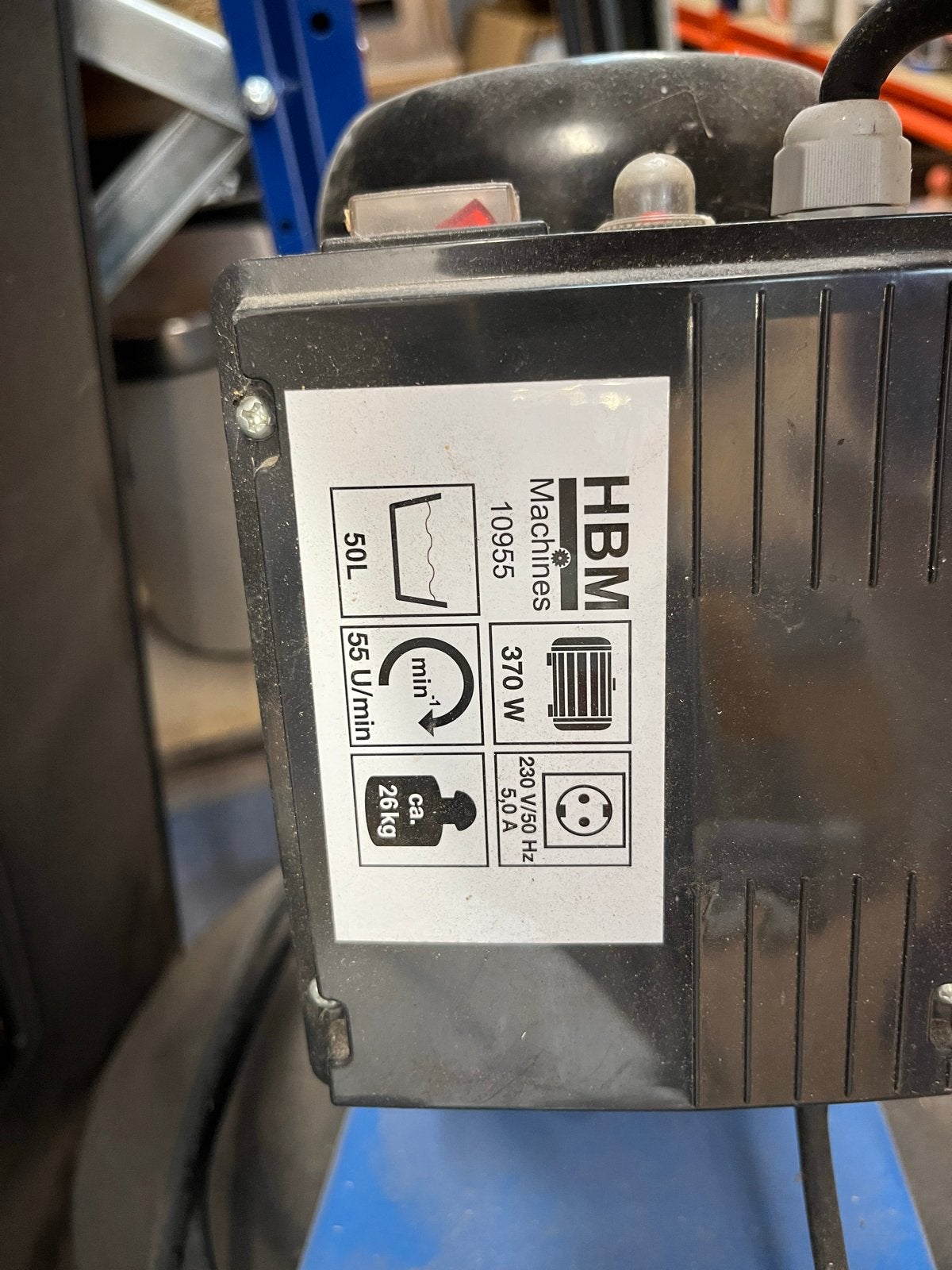 HBM Machines 10985 Betonmixer - 50L, 370W, Ophalen, Zo goed als nieuw