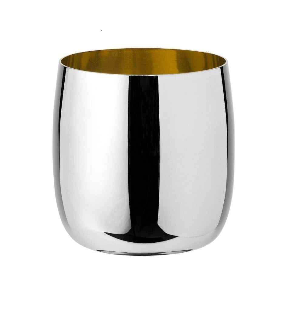 Stelton Norman Foster wijnglas 2x, Huis en Inrichting, Verzenden, Zo goed als nieuw, Rond, Metaal