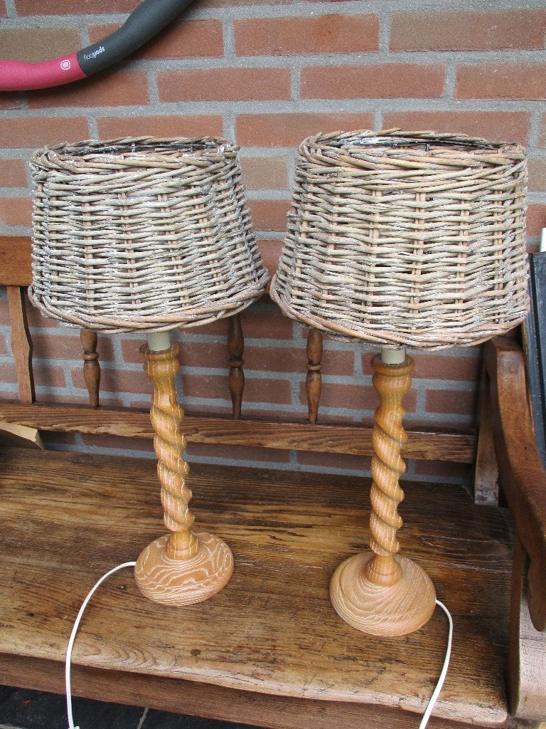 Laura Ashley lampjes 2 stuks, Huis en Inrichting, Verzenden, Natuurlijk materiaal, Overige stijlen, Zo goed als nieuw