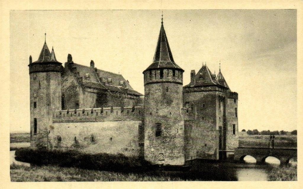Muiden - Het Muiderslot - ongelopen, Ophalen of Verzenden, 1940 tot 1960, Ongelopen, Noord-Holland