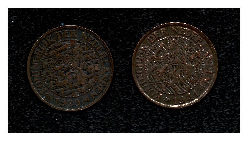 2,5 cent Nederland 1929 en 1941 (M140), Ophalen of Verzenden, Koningin Wilhelmina