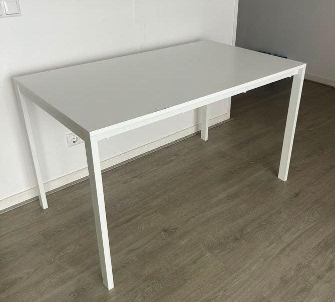 Witte eetafel set van de Ikea, Huis en Inrichting, Stoelen, Ophalen, Gebruikt, Wit, Vier