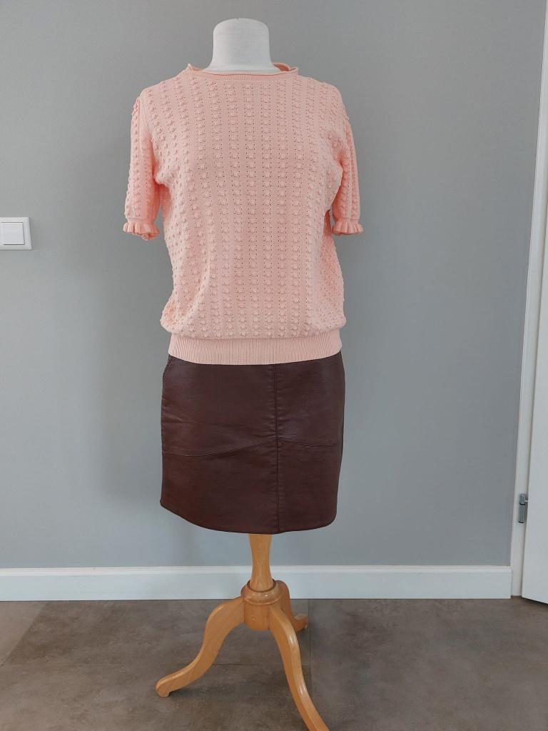 Nieuw: bruine PU leren rok Cotton club maat M / 38- 40, Kleding | Dames, Maat 38/40 (M), Bruin, Ophalen of Verzenden, Zo goed als nieuw