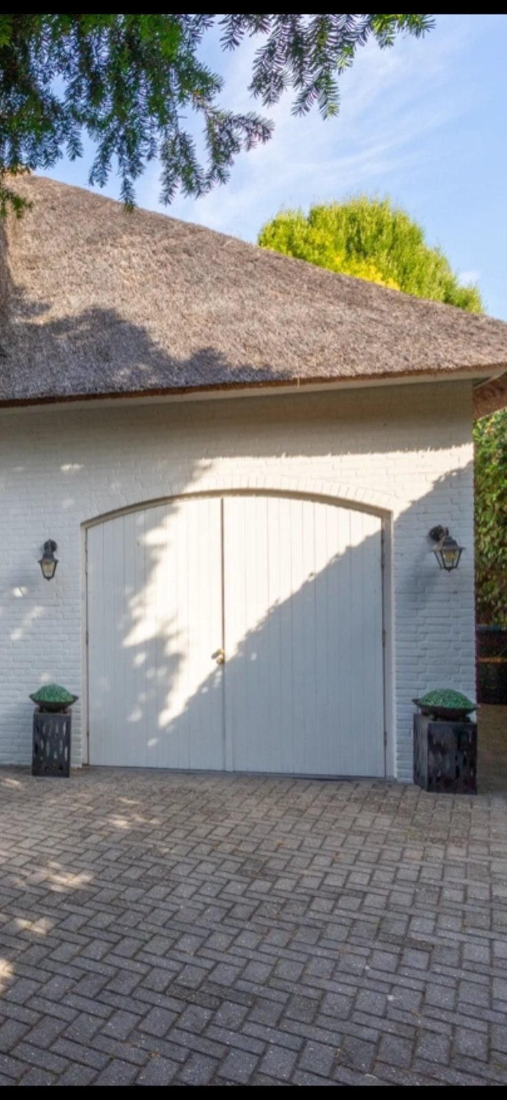 Witte houten garagedeuren, Ophalen, Garagedeur, Hout, 120 cm of meer