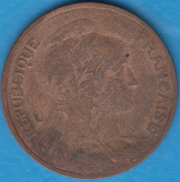 Frankrijk 10 Centimes 1898 Libery Head in munthouder, Ophalen of Verzenden, Frankrijk, Losse munt