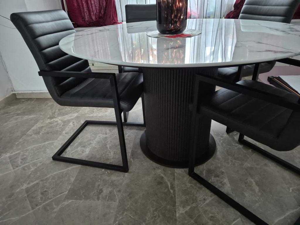 Marmer eettafel en salontafel witte., Huis en Inrichting, Tafels | Eettafels, Ophalen of Verzenden, Rechthoekig, 50 tot 100 cm