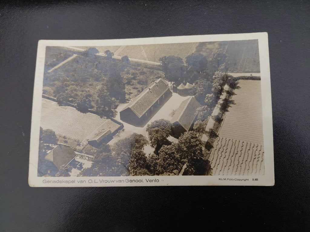 Genadekapel van O.L. Vrouw van Genooi, Venlo, KLM luchtfoto., Verzenden, 1920 tot 1940, Gelopen