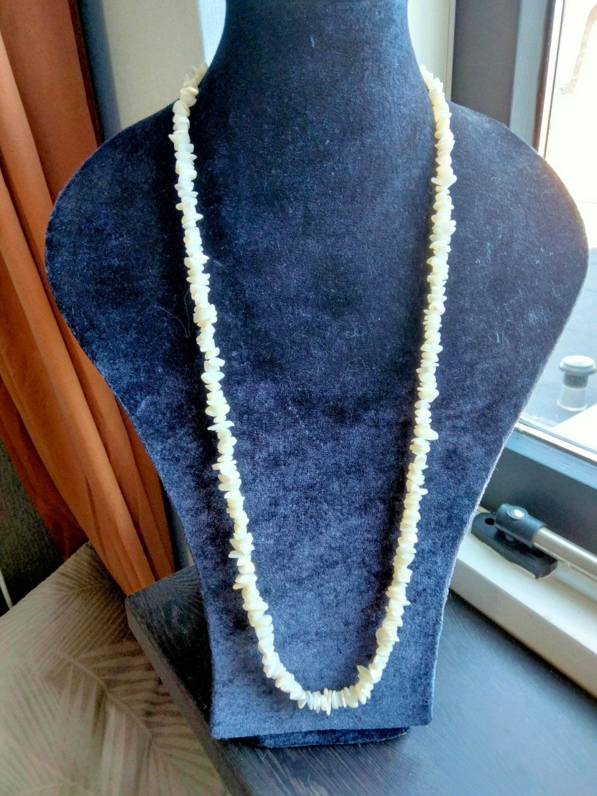 Parelmoer ketting, Verzenden, Zo goed als nieuw, Wit, Steen of Mineraal